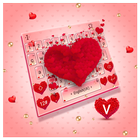 Catchy Red Hearts Keyboard Theme ikona