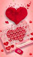 Tema de teclado de corazones rojos pegadizos Poster