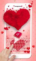 Tema de teclado de corazones rojos pegadizos captura de pantalla 1