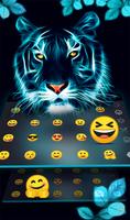 Neon Tiger Blaze Keyboard Theme скриншот 2