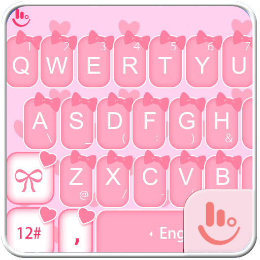 Cute Pink Bow Keyboard Theme