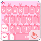 Cute Pink Bow Keyboard Theme أيقونة