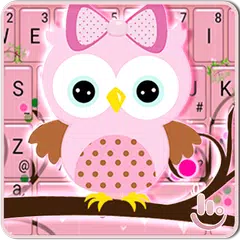 download Pink Bow Owl Keyboard Theme APK