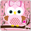 Tema de teclado gratuito Coruja de Gravata Rosa