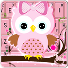 Tema de teclado gratuito Coruja de Gravata Rosa ícone