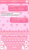 Cute Pink Bow Keyboard Theme syot layar 1