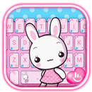 Pink Cute Rabbit Keyboard Theme APK
