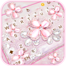Pink Diamond Flowers Keyboard Theme APK