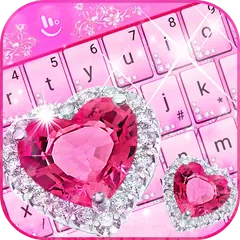Скачать Тема для клавиатуры Розовая бриллиантовая APK