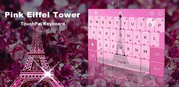 Pink Girl Eiffel Tower Keyboard Theme