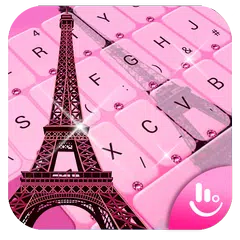 Скачать Pink Girl Eiffel Tower Keyboard Theme APK