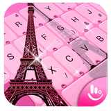 Pink Girl Eiffel Tower Keyboard Theme icon