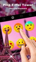 Pink Girl Eiffel Tower Keyboard Theme screenshot 2