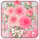 شكل لوحة المفاتيح زهرة وردية APK