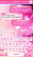 Pink Love Heart Keyboard Theme скриншот 1