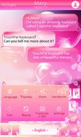 Pink Love Heart Keyboard Theme скриншот 2