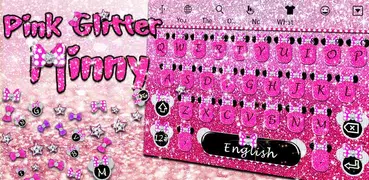 Pink Glitter Minny Keyboard Theme