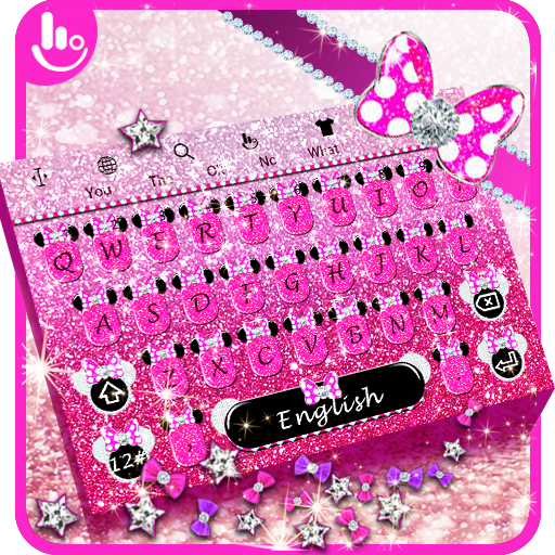 Pink Glitter Minny Keyboard Theme