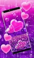 Luminous Pink Glowing Hearts Keyboard poster