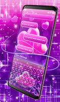 Luminous Pink Glowing Hearts Keyboard screenshot 1