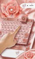 Pembe Gül Altın Pırlanta Damla Klavye Tema Ekran Görüntüsü 3