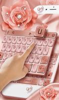 Pink Rose Gold Diamond Drops Keyboard Theme ภาพหน้าจอ 3