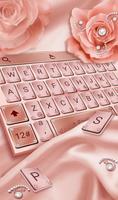 Pink Rose Gold Diamond Drops Keyboard Theme Affiche