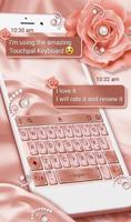 Pink Rose Gold Diamond Drops Keyboard Theme captura de pantalla 1