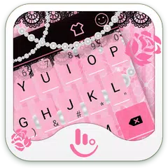 Скачать Pink Rose Lolita Keyboard Theme APK