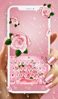 Beautiful Rose Water Drop Keyboard poster