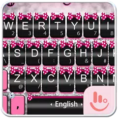 Pink Silver Bow Keyboard Theme APK Herunterladen