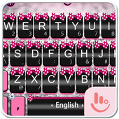 تحميل   Pink Silver Bow Keyboard Theme APK 