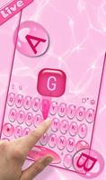 Live 3D Pink Water Keyboard Theme Affiche
