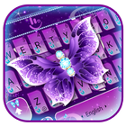 Purple Butterfly Keyboard Theme icône