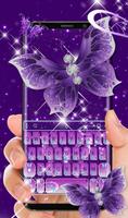 Purple Butterfly Keyboard Theme Affiche