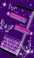 Purple Butterfly Keyboard Theme capture d'écran 1