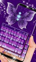 Purple Butterfly Keyboard Theme capture d'écran 2