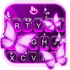 Purple Butterfly Keyboard Theme APK Herunterladen