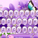 Purple Flower Butterfly Keyboard Theme APK