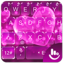 Purple Love Hearts Keyboard Theme APK