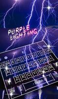 Purple Lightning Keyboard Theme Affiche