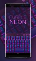 Purple Neon Light Keyboard Theme постер
