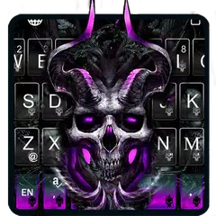 Purple Skull Horns Keyboard Theme