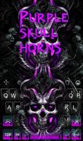 Purple Skull Horns Affiche