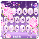 Purple Sparkling Flower Keyboard Theme APK