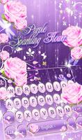 Purple Sparkling Flower Affiche