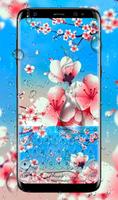 Spring Flower Rain Drops Keyboard Theme Poster