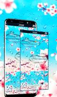 Spring Flower Rain Drops Keyboard Theme captura de pantalla 1