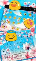 Spring Flower Rain Drops Keyboard Theme captura de pantalla 3