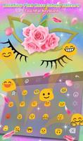 Rainbow Rose Galaxy Unicorn Cat Keyboard Theme Screenshot 3